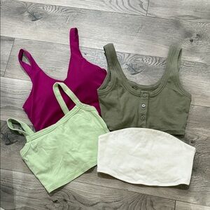 Junior’s‎ Tank Tops - Pink, Green, White.  Size Small